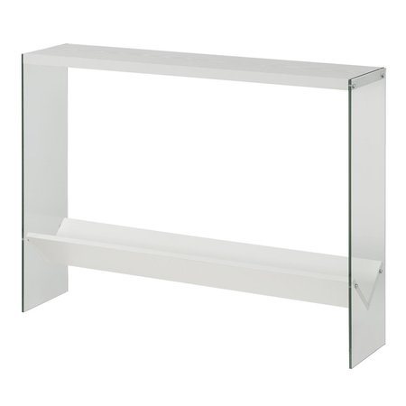 CONVENIENCE CONCEPTS 42 x 9.25 x 30 in. SoHo V Console Table with Shelf, White HI2540398